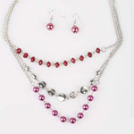 Living the Glamorous Life Pink Tri-Layer Necklace
