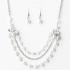 Miss Magnificent White Pearl and Rhinestone Necklace