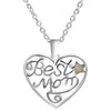 Mom Glow Silver Heart Glow-in-the-Dark Pendant Necklace