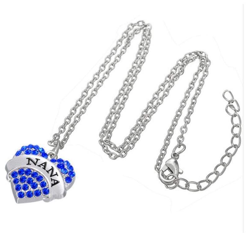 Fan Style Blue Rhinestone Necklace and Earrings Set