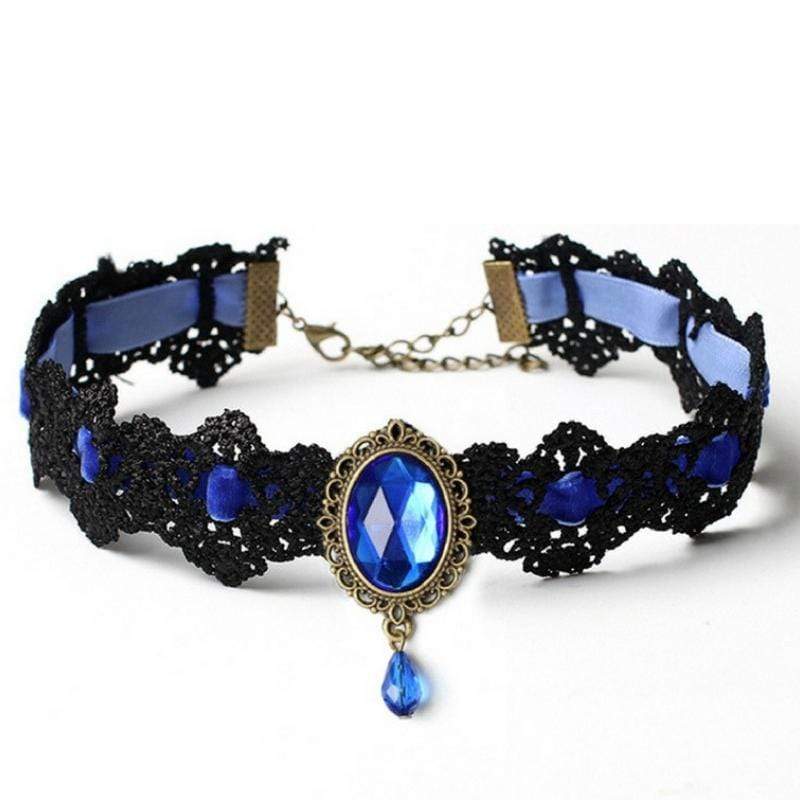 Nottingham Lace Royal Blue Choker Necklace