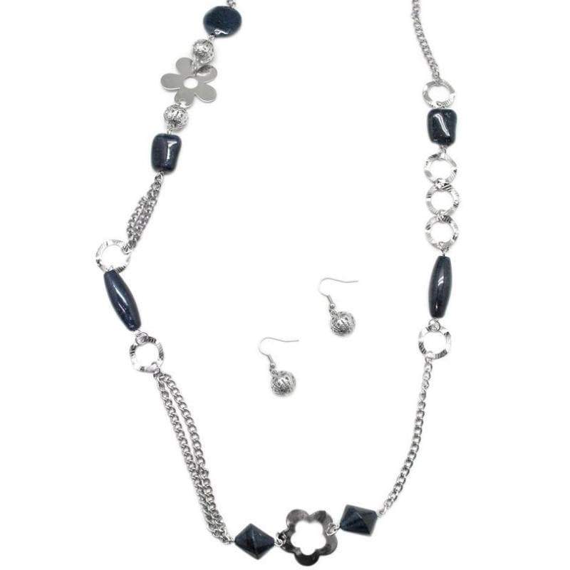 Ode to Joy Charcoal Blue Necklace