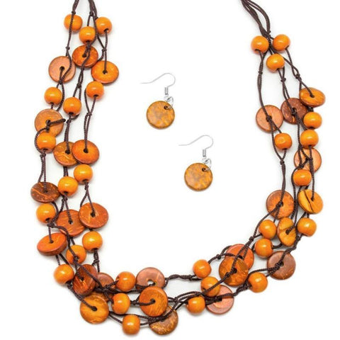 Paparazzi yellow wooden necklace hot sale