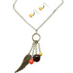 On a Wing and a Prayer Brass Multi Color Necklace