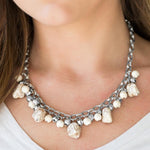 Paleo Princess White Stone Pebble Necklace