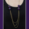 Pebble In My Pocket Brass and Purple Necklace