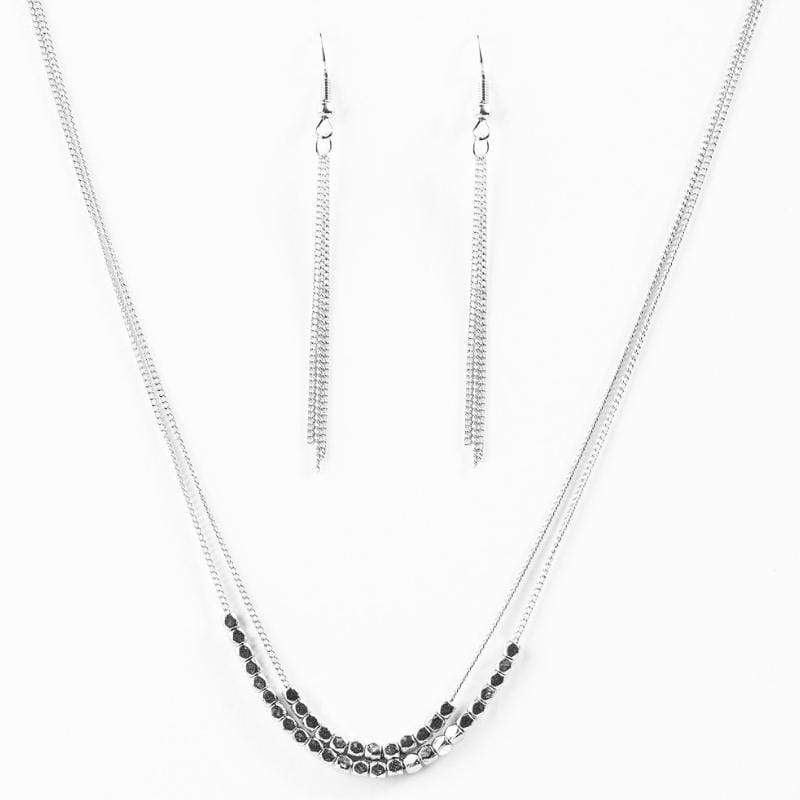 Rock the Block Silver Necklace