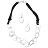 Rock the Boat Black Rope and Silver Necklace