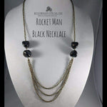 Rocket Man Black and Brass Necklace
