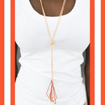 Shape of Things to Come Gold and Orange Necklace