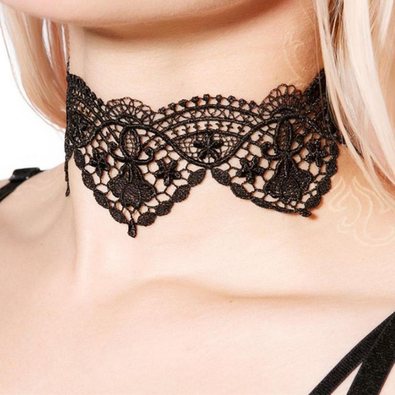 Tattoo'd In Lace Black Choker Necklace