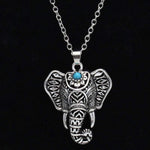 Tell Me Said the Elephant Silver and Blue Necklace