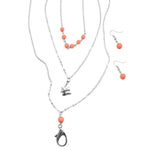 Wicked Wonders VIP Bling Necklace The Flight Attendant Orange Lanyard Necklace Affordable Bling_Bling Fashion Paparazzi