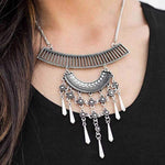 The Grand Geisha Silver Statement Necklace