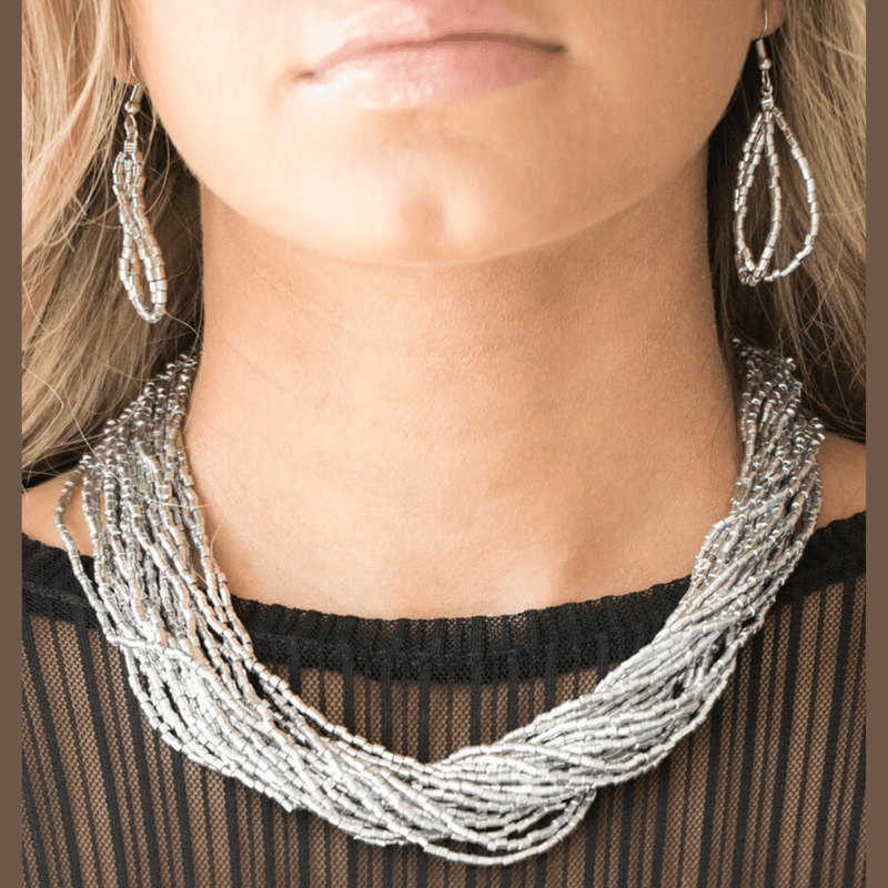 The Speed of Starlight Silver Seed Bead Necklace