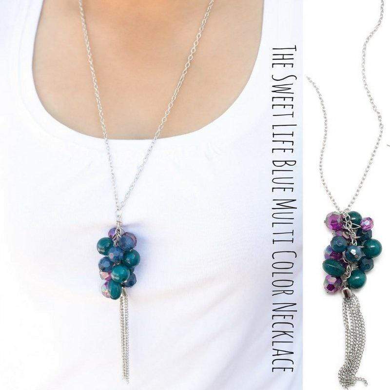 The Sweet Life Blue Multi Color Necklace