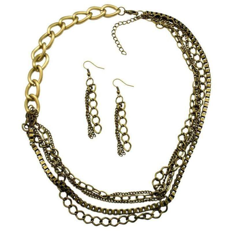 Thinking Outside the Box Chain Brass Necklace