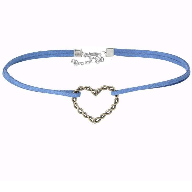 This Little Heart of VINE Blue Choker Necklace