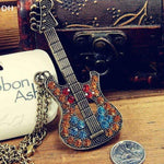 This Old Guitar Brass and Multi Gem Necklace
