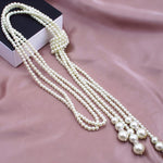 Tied In Pearls Sweater Necklace