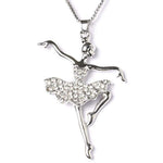 Tiny Dancer Silver with White Rhinestone Necklace