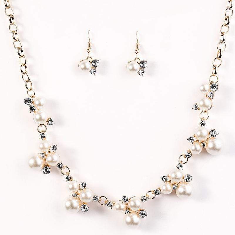 Toast to Perfection Gold and White Necklace