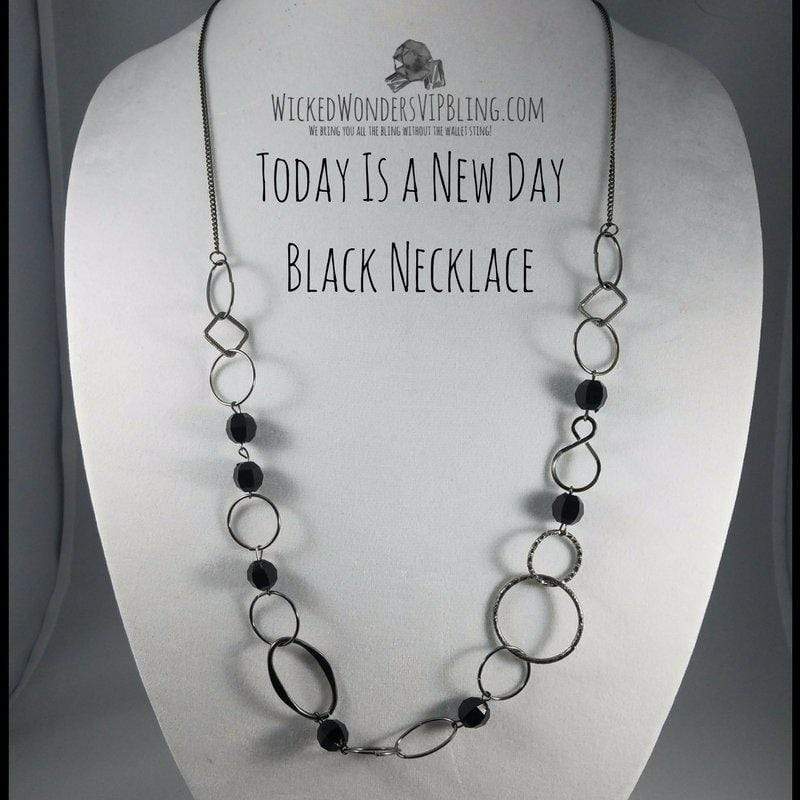 Today Is a New Day Black Necklace