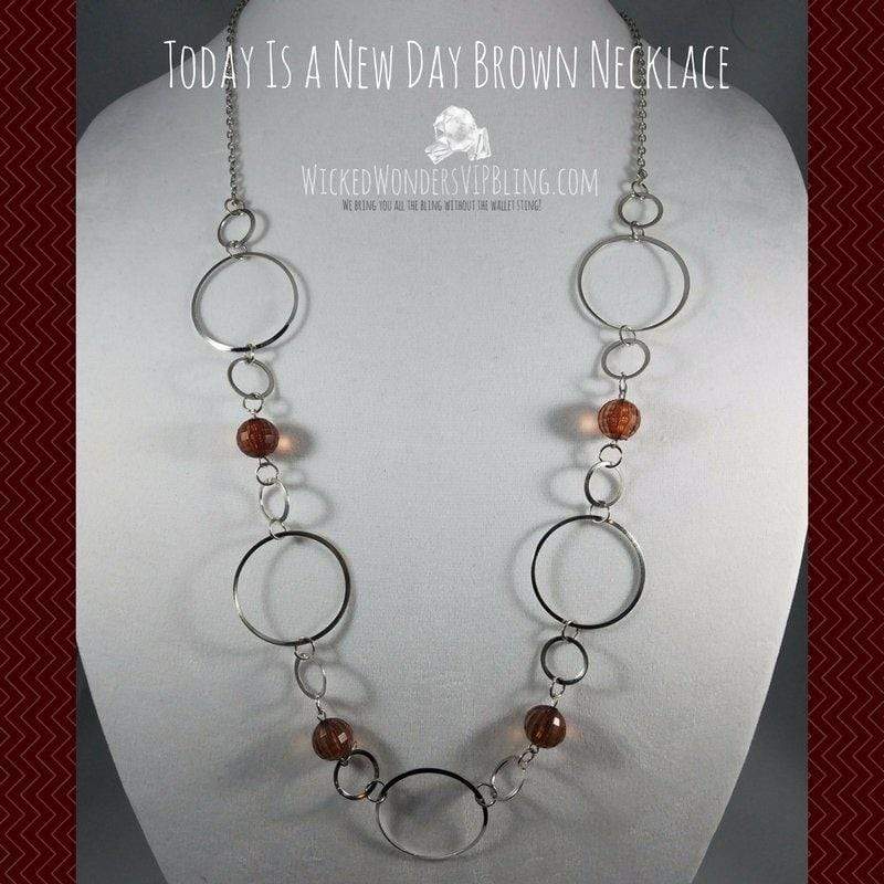 Today Is a New Day Brown Necklace