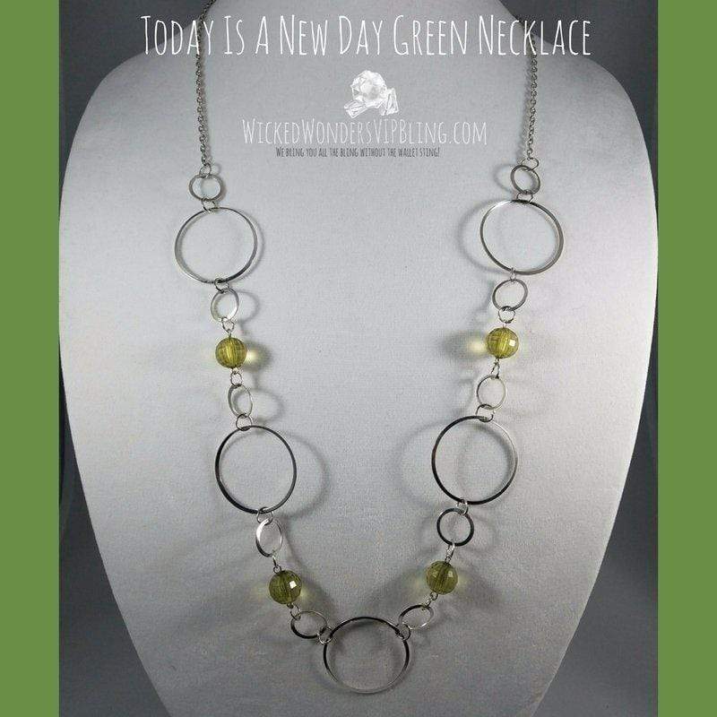Today Is A New Day Green Necklace