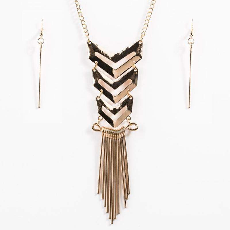 Warning Signal Gold Necklace