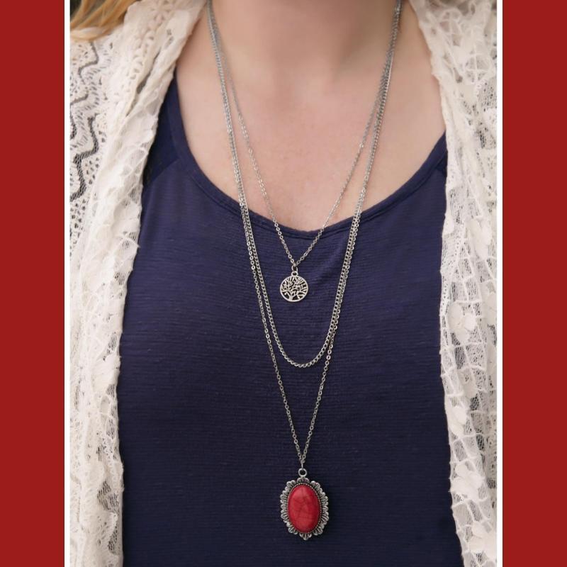 We Have Chemis TREE Red Stone Necklace