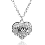 You Are My Heart Mom White Rhinestone Necklace