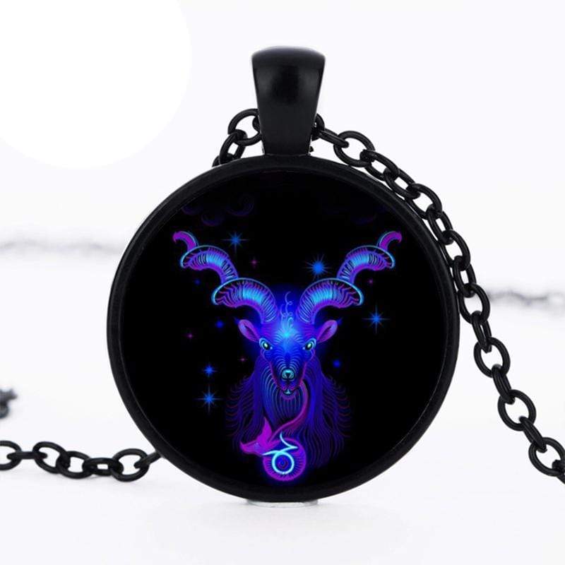 Zodiac Dreams Black Capricorn Necklace