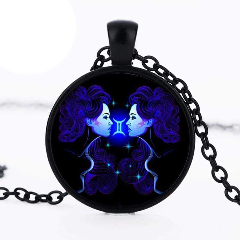 Zodiac Dreams Black Gemini Necklace