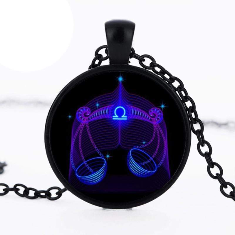 Zodiac Dreams Black Libra Necklace