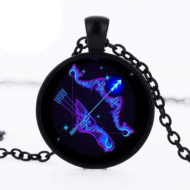 Zodiac Dreams Black Sagittarius Necklace