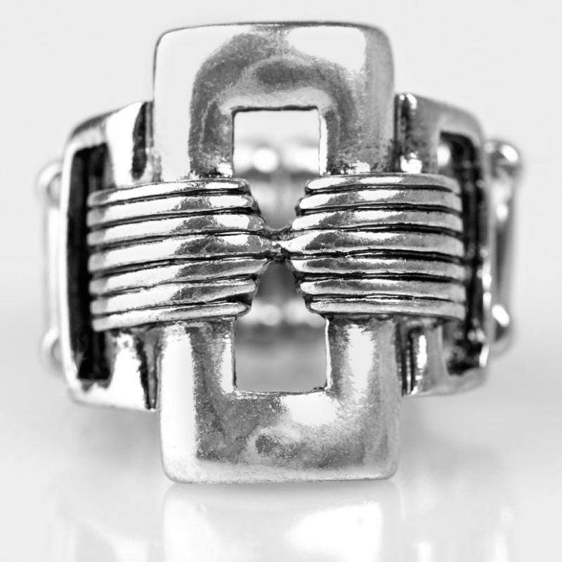 Boots and Buckles Silver Ring
