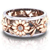 Daisies and Dragonflies Gold and Silver Ring