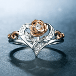 Heart of the Rose Silver and Gold Rose Ring