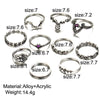 Hollow Crown Punk Silver Knuckle Ring Set