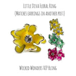 Little Diva Hibiscus Flower Ring