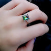 Mystic Rainbows Emerald Cut Simulated Mystic Topaz Ring