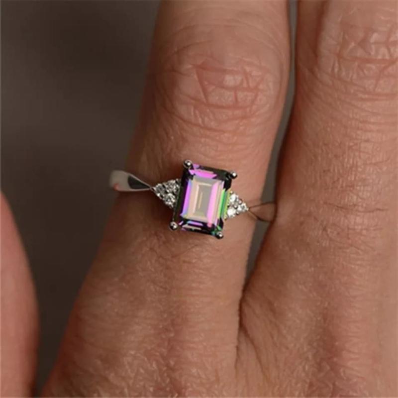 Mystic Topaz Ring, Rose Gold, Natural Gemstone, Edwardian Jewelry #D70 –  Silver Embrace