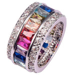 Rainbow Room Multi CZ and Sterling Silver Ring