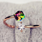 Ring of Rainbows Gold and Rainbow Adjustable Ring