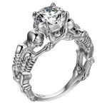 Skeletons In My Closet Silver and White CZ Gem Ring