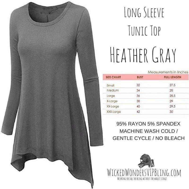 Long Sleeve Tunic Top Heather Gray