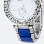 Crystal Bezel Bracelet Watch Blue