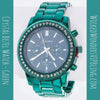 Crystal Bezel Fashion Watch Green